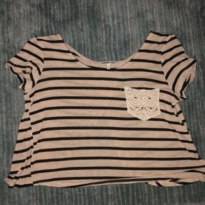 Black and cream striped t-shirt